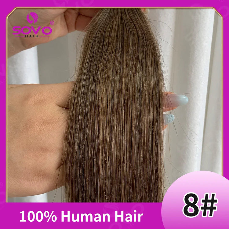 SOVO Tape in Hair Extensions 100% Remy Human Hair 20 Inch  20pcs  Balayage Skin Weft Tape in Extensions  12-26 inch Khamik Shop Online