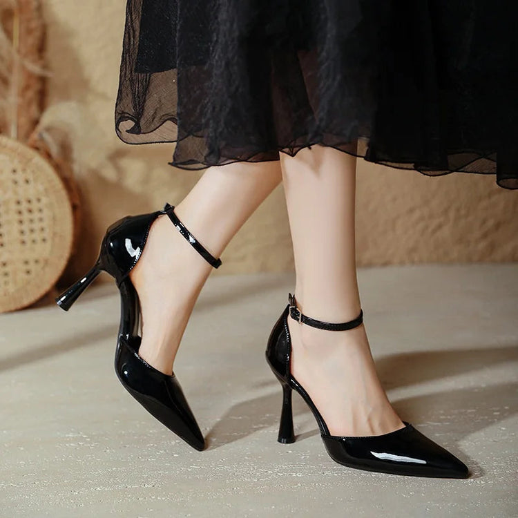 New Lady Shoes Ladies Summer Dress Shoes  Patent Leather Sexy Heel Sandals Buckle Female Footwear Lady Sandals Lady Sandals S034 Khamik Shop Online