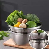 Multi Functional Stainless Steel Vegetable Bowl, Egg Mixing Bowl, Drain Basket, Soup Basin, Kitchen Cooking And Storage Tool Khamik Shop Online