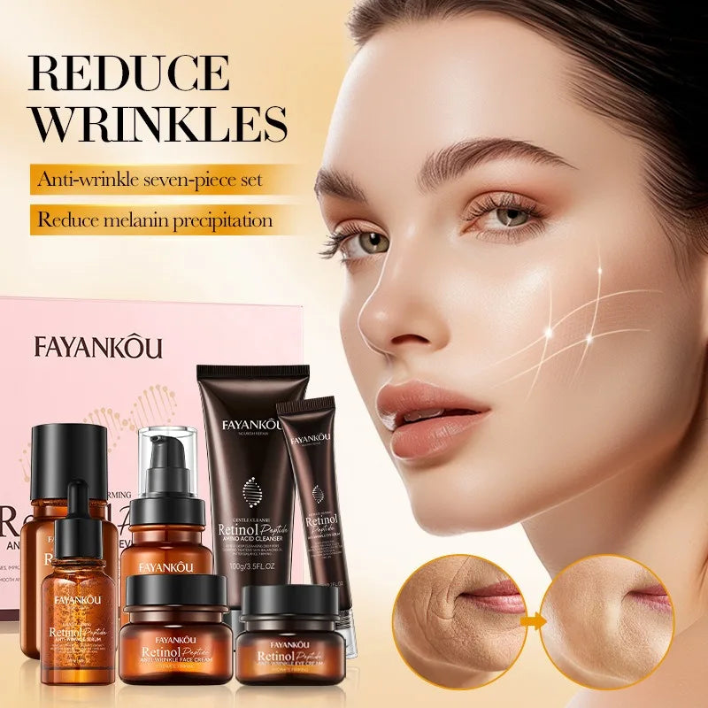 Retinol Peptide Skin Care Set Deeply nourishes and repairs Reduces wrinkles and fine lines Lightens dark circles pigmentation Khamik Shop Online