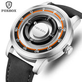 FOXBOX Magnetic Driven Watch Fashion Waterproof Quartz Wristwatch Rolling Steel Ball Pointer Sports Watches Military Clock+Box Khamik Shop Online