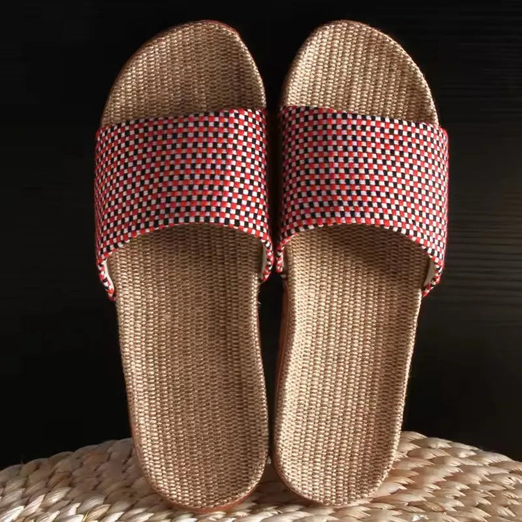 Mntrerm 2023 New Style Home Sandals Indoor Non-Slip Linen Slippers Men&