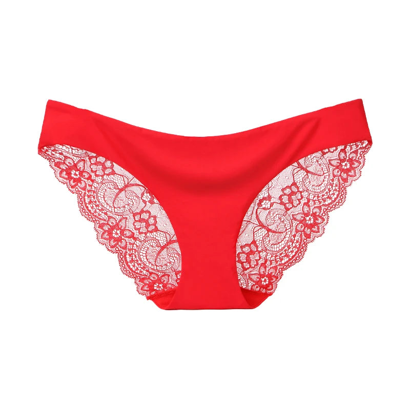 Fashion Lace Underwear Women Panties Sexy Briefs Solid Color Invisible Intimate Lingerie Female Breathable Seamless Panty