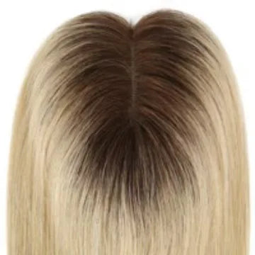 6 Colors Available Human Hair Topper Wig 4x4.5 Lace Frontal 12 Inch Hand-Tied 4 Clips 48H Ship 
