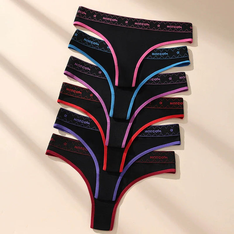 6Pcs/Set Women Thongs Low Waist Sexy Underwear Soft Panties Girls Briefs Cotton G-String Breathable Ladies Panty Female Lingerie Khamik Shop Online