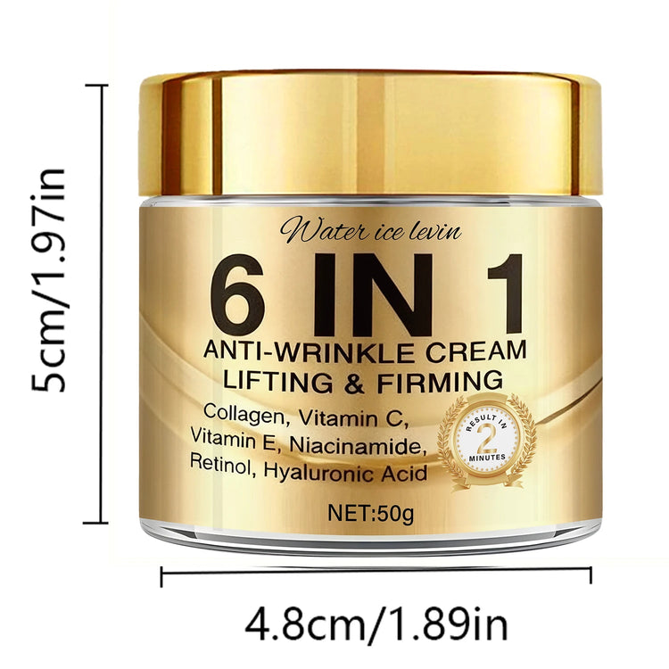 6-In-1 Anti-Wrinkle Cream. Lifts Firms Smooths Moisturizes. Collagen Vitamin C E Niacinamide Retinol Hyaluronic Acid. 50g Khamik Shop Online