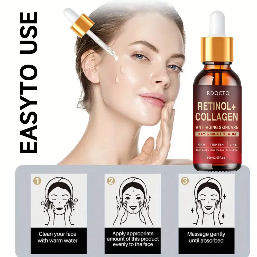 Retinol Collagen Anti-Aging Day Night Serum - Firming Lifting Facial Essence for Youthful Radiance Skin Care Formula with Hydrat Khamik Shop Online