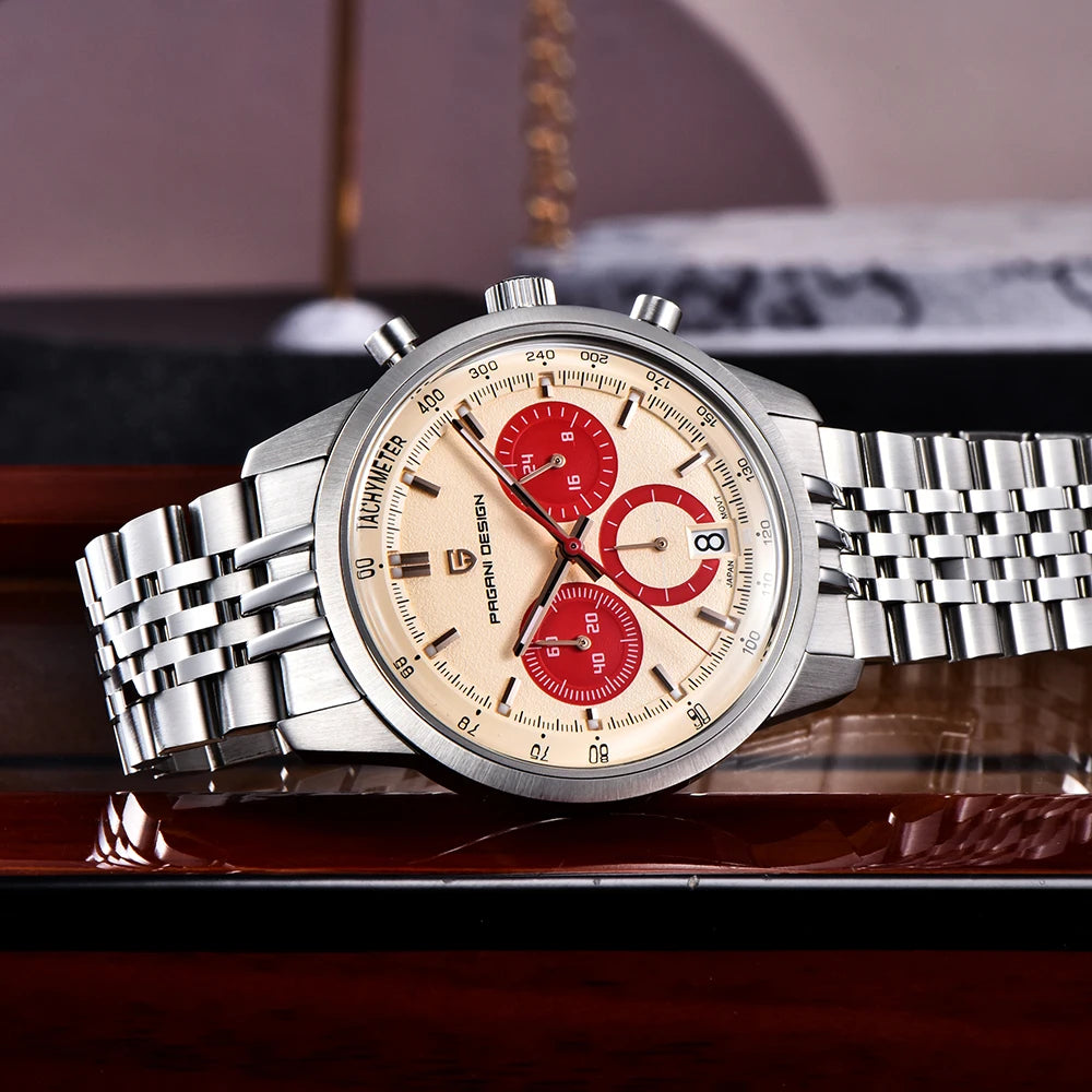 PAGANI DESIGN New VK63 Quartz Watch 41mm Men Wristwatch Chronograph Stainless Steel Waterproof Clock Top Brand Gift Watches Mens Khamik Shop Online
