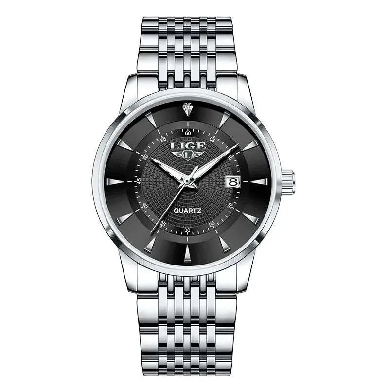 LIGE New 2026 Luxury Man Watch Waterproof Stainless Steel Luminous Date Watch Fashion Simple Casual Man’s Quartz Watches Box Khamik Shop Online