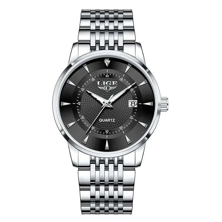 LIGE New 2026 Luxury Man Watch Waterproof Stainless Steel Luminous Date Watch Fashion Simple Casual Man’s Quartz Watches Box Khamik Shop Online