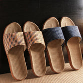 Mntrerm 2023 New Style Home Sandals Indoor Non-Slip Linen Slippers Men&