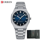 CURREN 8456 Business Quartz Stainless Steel Strap Watch Square Dial Casual Style Wristwatch with Waterproof Function Khamik Shop Online