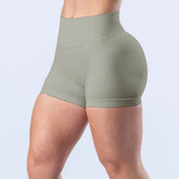 No Logos Shorts | 4.5" leggings Low Ribbed Rise Cycling Women Yoga Workout Clothes Gym Scrunch Bum Seam Seamless Fitness Tights Khamik Shop Online