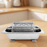 Butter Roller with Tray Stainless Steel Butter Roller Kitchenware Perforated Utensil Countertop for Home Cooks, Kitchen, Brunch Khamik Shop Online