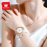 OLEVS Woman Watch 5869 Elegant Fashion Quartz Wristwatch Waterproof Date Watches For Woman Set Bracelet Watch Box Gifts Original Khamik Shop Online