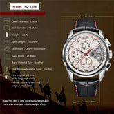 PAGANI DESIGN New PD-3306 Chronograph Men Watch Top Brand Classic Leather Waterproof Quartz Wristwatch for Man Gift Reloj Hombre Khamik Shop Online