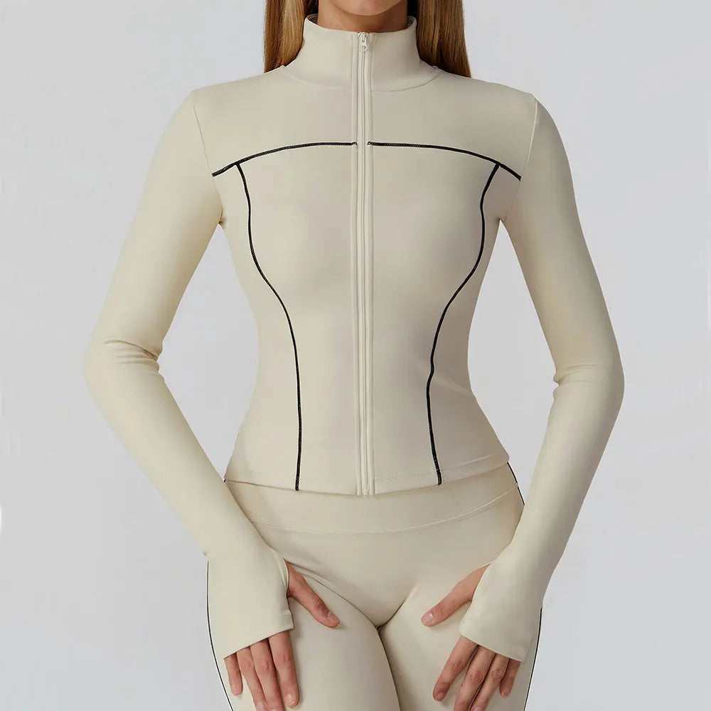 Yoga Clothes Women Sport Jacket Running Long Sleeve Shirt Sports Jackets Top Workout Coat Gym Training Clothing Workout Yoga Top Khamik Shop Online