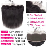 13x4 Transparent  Lace Frontal with Bundles Brazilian Virgin Human Hair With Lace Front Straight Hair Extension Natural Black Khamik Shop Online