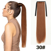 Straight Long Ponytail Extensions 22inch Natural Black Wrap Around Synthetic Hair Piece Pony Tail Hair Hairpieces for Women Girl Khamik Shop Online