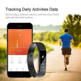 Montre connectée SmartFit Slim noire avec écran OLED lumineux et bracelet en silicone, suivi d&