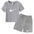 Summer Brand White T-shirt+Shorts Two-piece Set Kids New Clothing Fashion Letter Boy Girl3-13Yrs Sports Short-sleeved Casual Set Khamik Shop Online