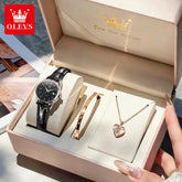 OLEVS 6898 Women Watch Original Quartz Watches Waterproof Luminous Date Watch Bracelet Set Ladies&
