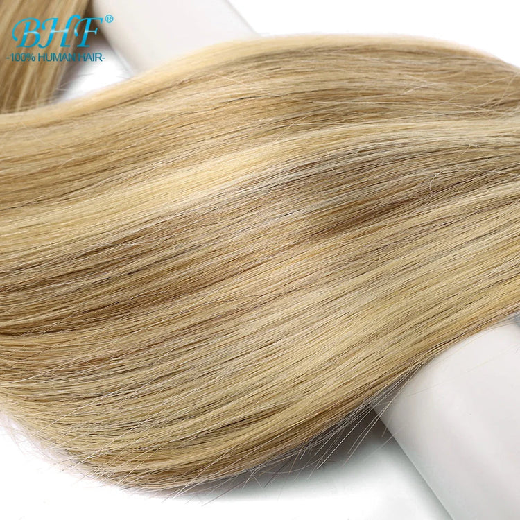 BHF Tape In Hair Extensions Human Hair 20pcs/Pack European Remy Straight Invisible Tape Ins Adhensive 100% Human Hair For Salon Khamik Shop Online