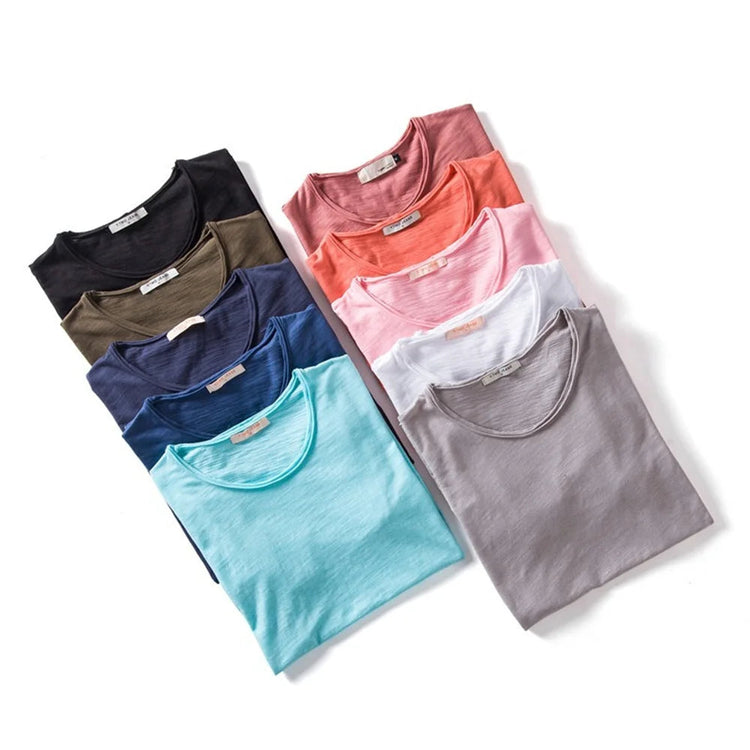 100% Cotton Men T-shirt Casual Soft Fitness Summer Thin T-shirts Men&