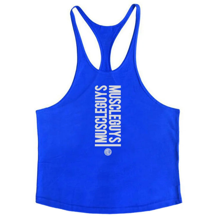 Summer Men Gym Workout Printed Tank Tops Y Back Fitness spaghetti straps Muscle Fit Stringer Sportswear Bodybuilding Cotton Tee Khamik Shop Online
