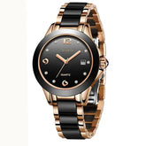 Sunkta Fashion Casual Quartz Woman Watch Elegant Luxury Ceramics Diamond Calendar Waterproof Ladies Women&