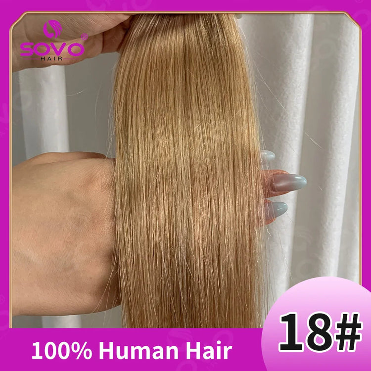 SOVO Tape in Hair Extensions 100% Remy Human Hair 20 Inch  20pcs  Balayage Skin Weft Tape in Extensions  12-26 inch Khamik Shop Online