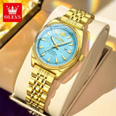 OLEVS New 3703 Watches Woman Elegant Quartz Watch Waterproof Luminous Stainless Steel Date Watches Woman Bracelet Gifts Box Khamik Shop Online