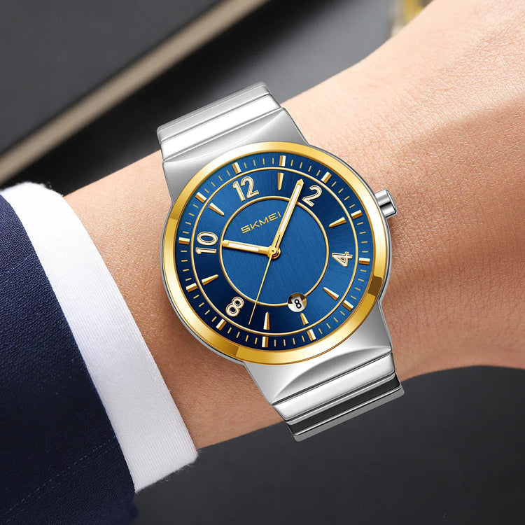 9401 Luxury Mens Steel Band Watch Original Business Quartz Wristwatch Waterproof Watches for Man Clock Reloj Hombre 2026 Khamik Shop Online