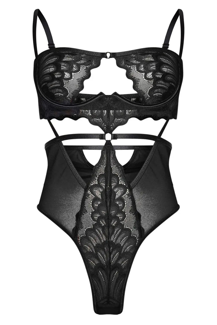 Lace Hollow out Bodysuit Jade