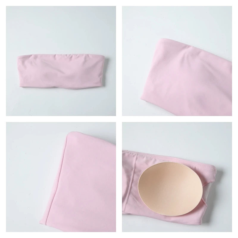 Strapless Sports Bra Gym Crop Top Women Quick-Drying Yoga Clothes Women Tube Bra Fitness Chest Wrap Underwear Workout Bra Female Khamik Shop Online