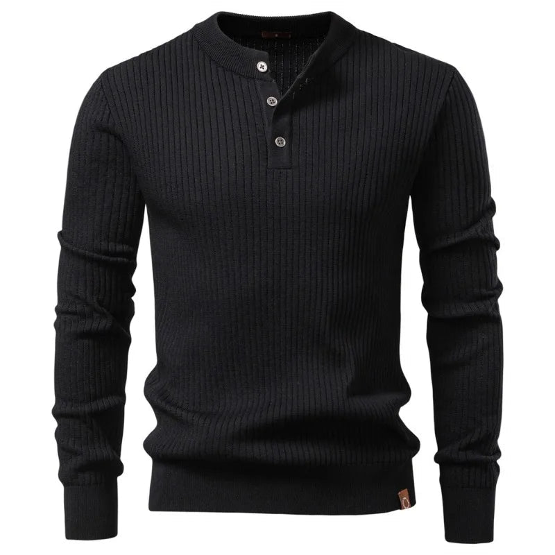 UNITIM Man Knitted T-shirt Simple Solid Color Round Neck Male Top Slim Comfortable Long Sleeve Casual Versatile Men Polo Shirt Khamik Shop Online