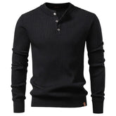 UNITIM Man Knitted T-shirt Simple Solid Color Round Neck Male Top Slim Comfortable Long Sleeve Casual Versatile Men Polo Shirt Khamik Shop Online