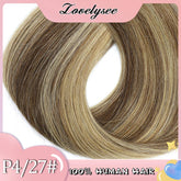 Lovelysee 3/4 Half Wig Human Hair With Clip in Hair Extensions Silky Straight Remy Hair Brown Color Soft 150% 180% Wig For Women Khamik Shop Online