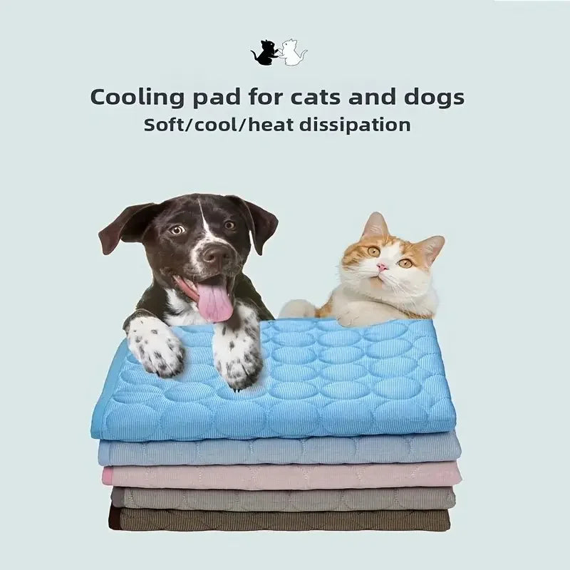 Pet Summer Ice Silk Cooling Pad, Large Medium Small Dogs Cats, Breathable Non-Slip Bite-Resistant Easy Wash, Universal Pet Mat Khamik Shop Online