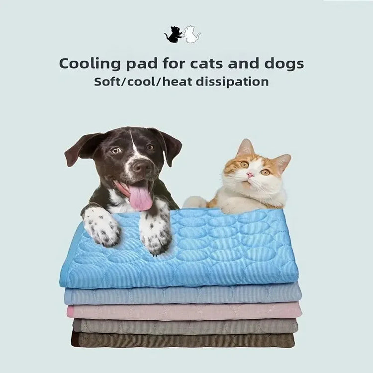 Pet Summer Ice Silk Cooling Pad, Large Medium Small Dogs Cats, Breathable Non-Slip Bite-Resistant Easy Wash, Universal Pet Mat Khamik Shop Online