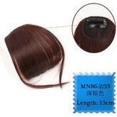 Synthetic Hair Clip In Bangs Brown Colored Invisible Front Fringes Clip in Hair Air Bangs Natural Black Fake Hair Bangs For Girl Khamik Shop Online
