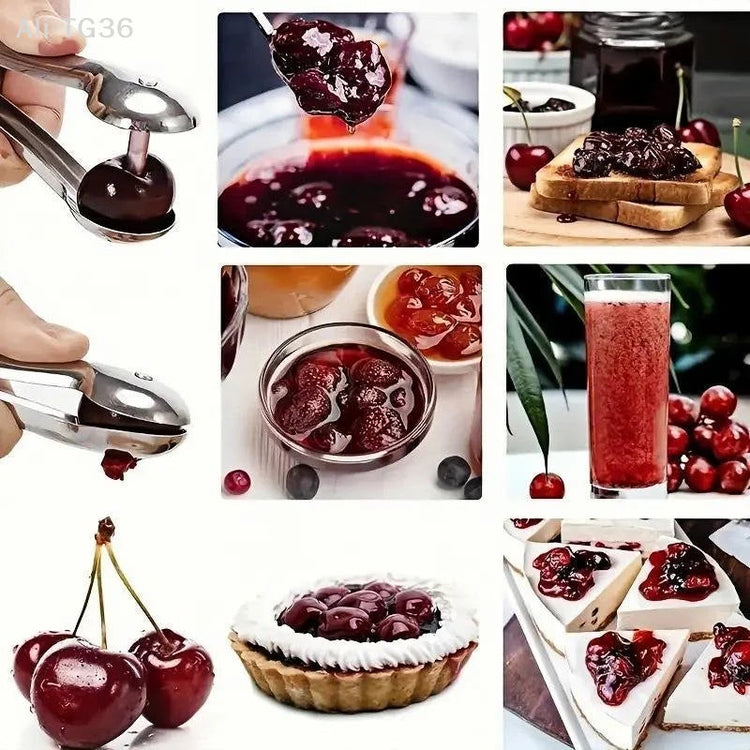 NexaHome Stainless Steel Cherry Fruit Kitchen Pitter Remover Olive Corer Remove Pit Tool Seed Gadge xkdae Khamik Shop Online