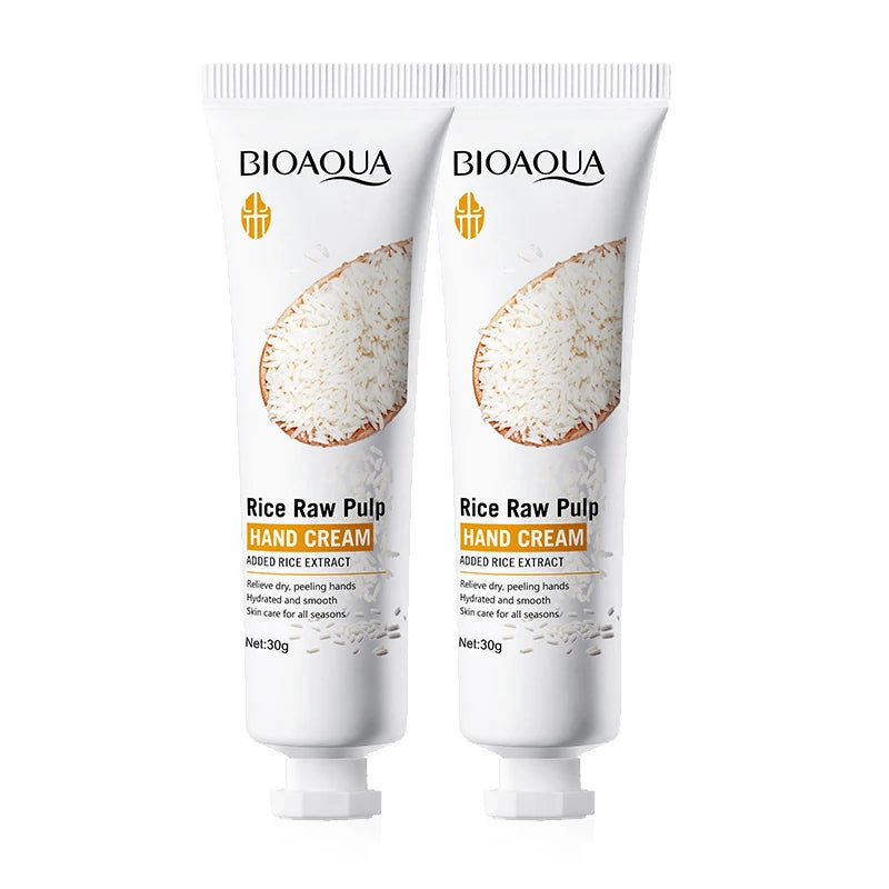 1/2/3/5Pcs BIOAQUA White Rice Hand Cream Moisturizing Handcream Nourishing Brightening Hydrating Hands Skincare Creams Products