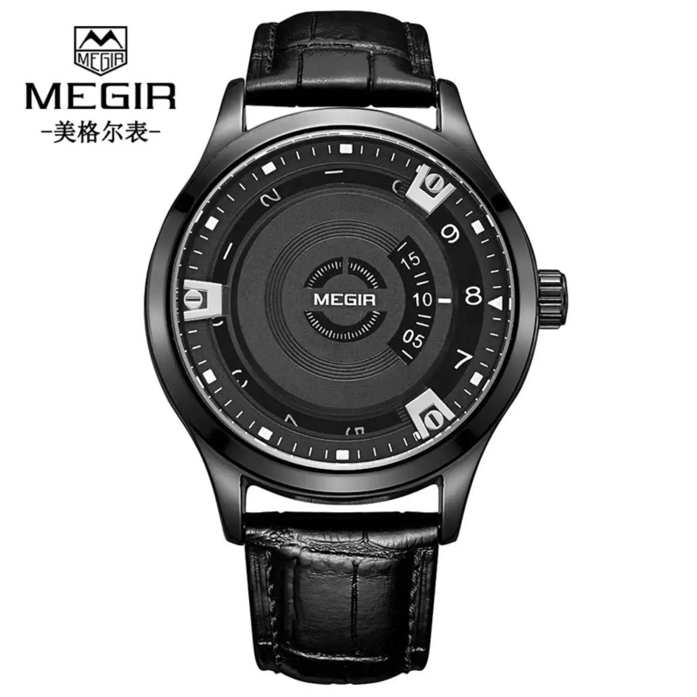 MEGIR Men Watches Luxury Leather Strap Sport Military Watch Male Clock Waterproof Casual Quartz Wristwatch Reloj Hombre 1067 Khamik Shop Online