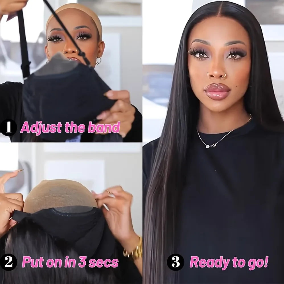 5x5 Natural Color Straight Human Hair Wig Swiss HD Lace Front Straight Wig Three Densities are Avaliable All Fluffy Full Hair Natural Looking Comfortable Pre Plucked Hairline with Baby Hair Easy to Maintain for Everyday and Occasion Use Khamik Shop Online