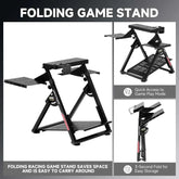 GTPLAYER Flight & Racing Simulator Stand, Foldable Gaming Cockpit Compatible with Logitech, Thrustmaster, PXN Wheels & Flight Joysticks, Black Khamik Shop Online