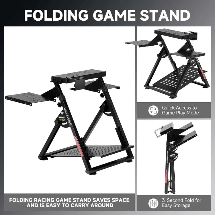 GTPLAYER Flight & Racing Simulator Stand, Foldable Gaming Cockpit Compatible with Logitech, Thrustmaster, PXN Wheels & Flight Joysticks, Black Khamik Shop Online