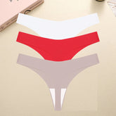 3PCS/SET Sexy G-String Underwear Female T-back Intimates Lingerie Seamless Low Waist Underpants 10 Color Lady Bikini Panty XS-XL Khamik Shop Online