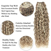 Water Wave Human Hair Weft Extension Dirty Blonde Curly Hair Sew In Weft Hair Extensions Double Weft Remy Hair Wet And Wavy 100G Khamik Shop Online