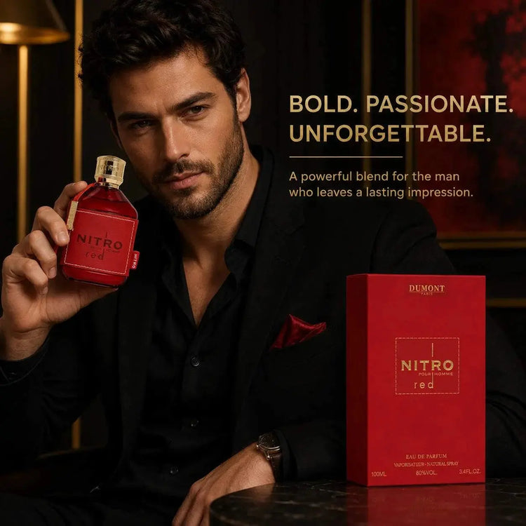 Dumont Nitro Red Pour Homme Eau de Parfum for Men, 3.4 Fl Oz / 100ml, Bold Masculine Fragrance Spray with Red Bottle and Gift Box for Daily Wear, Date Night and Special Occasions Khamik Shop Online
